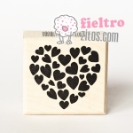 Sello Madera Corazones.