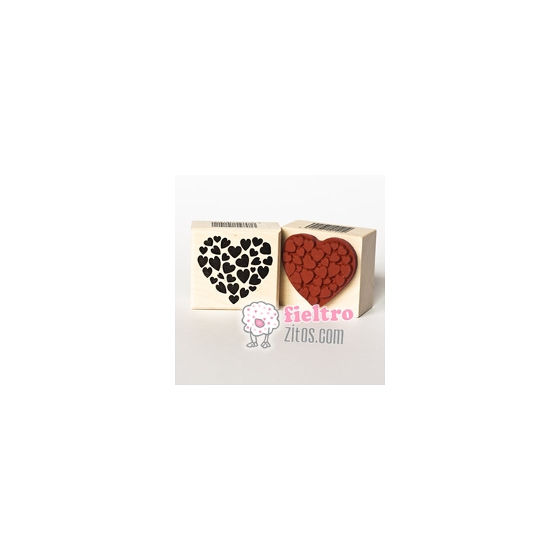 Sello Madera Corazones.