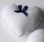 Corazón 3D Blanco De Fieltro