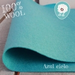 Fieltro 100% Lana Azul Cielo