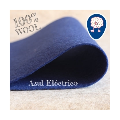 Fieltro 100% Lana Eléctrico Azul