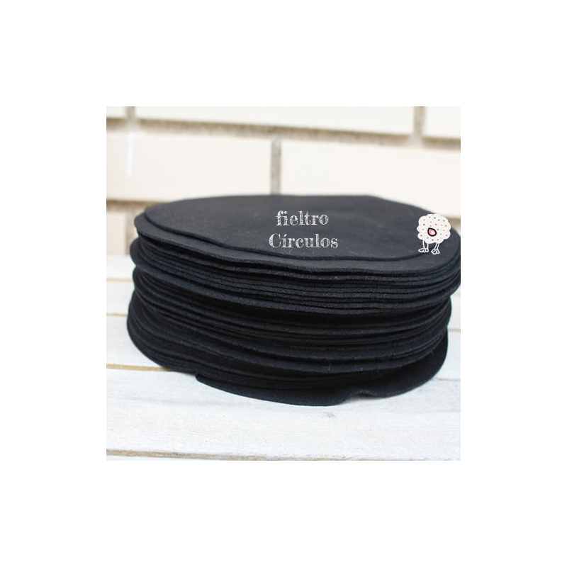 Círculos de Fieltro Negro 22cm