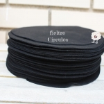 Círculos de Fieltro Negro 22cm