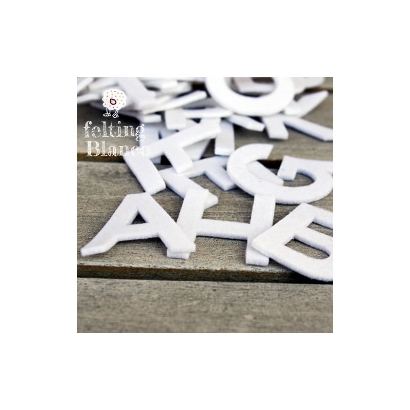 Alfabeto De Fieltro Blanco
