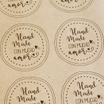 Etiquetas Kraft Impresas Autoadhesivas Hand Made