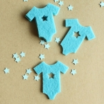 6 Formas Fieltro Trajecito Bebé Azul