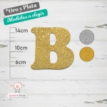Letras de Goma Eva Purpurina Letra "B"
