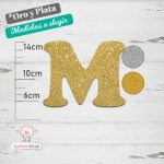 Letras de Goma Eva Purpurina Letra "M"