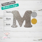 Letras de Goma Eva Purpurina Letra "M"