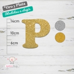 Letras de Goma Eva Purpurina Letra "P"