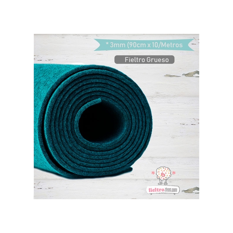 Fieltro Rollo Turquesa 3mm.