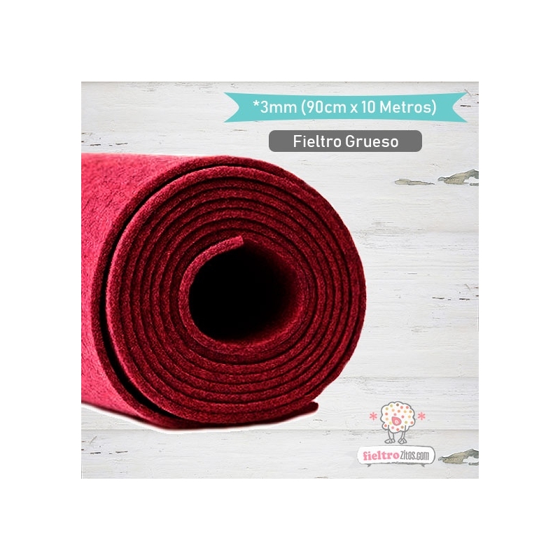 Fieltro Rollo Rojo 3mm.