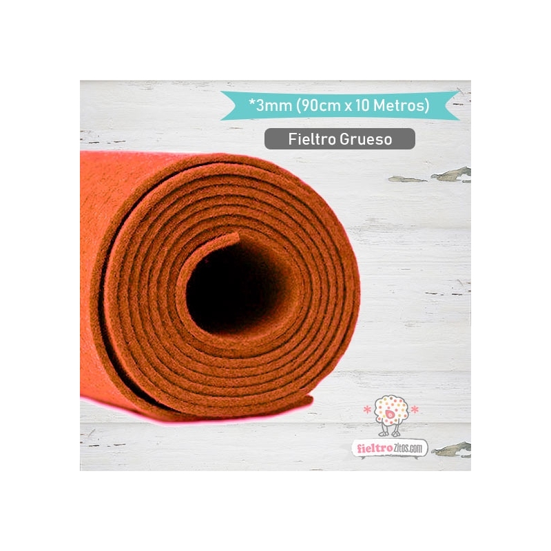 Fieltro Rollo Naranja 3mm.