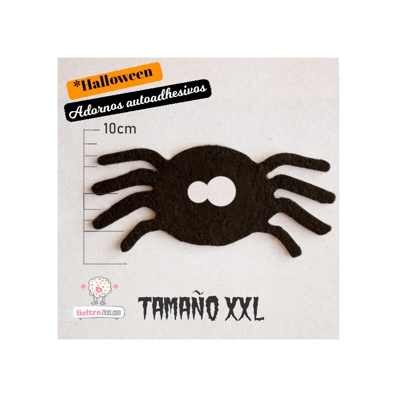 Adornos Arañas Negras de Fieltro Halloween