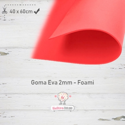 Goma Eva Rojo 40x60cm y 2mm.