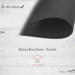 Goma Eva Negra 40x60cm y 2mm.