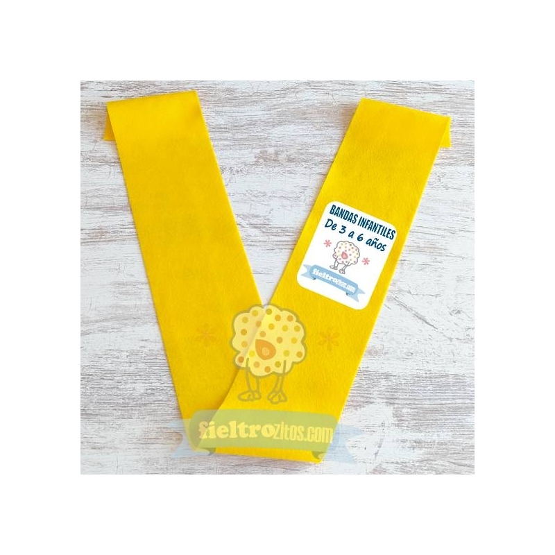 Banda infantil - Tira de Fieltro Amarillo Canario (10x90cm)