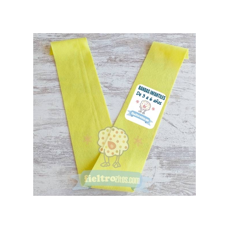 Banda infantil - Tira de Fieltro Amarillo Claro (10x90cm)