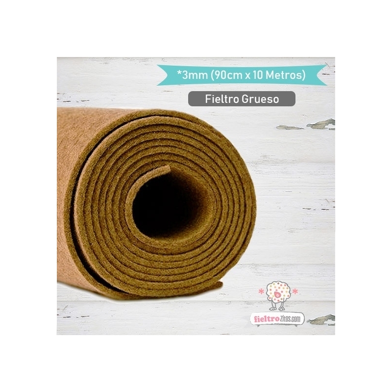 Fieltro Rollo Marrón 3mm.